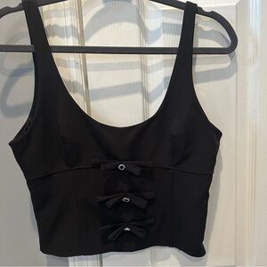 Zara Black Top with Bow Accents